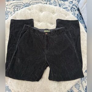 EDDIE BAUER Men's Dark Black 100% Cotton Corduroy Pants Soft Textured Retro 34